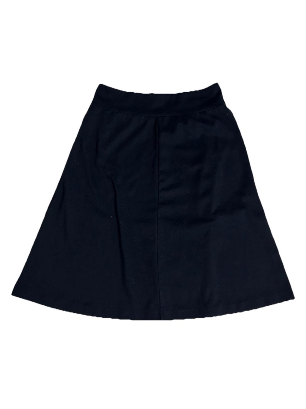 Lands’ End Black A-Line Midi Skirt Size 6-8 Small Stretch Pull On Career